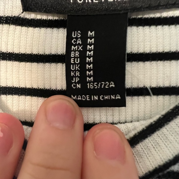 NWT polyester medium stripped body con forever 21 dress black and white - Picture 7 of 8